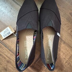 TOMS Classic Black Canvas Slip-Ons
